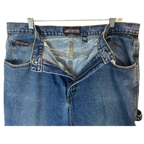 Vintage US POLO ASSOC JEANS CO Mens 38x30 Baggy Hip Hop Skater Grunge Blue Y2K - Picture 9 of 13